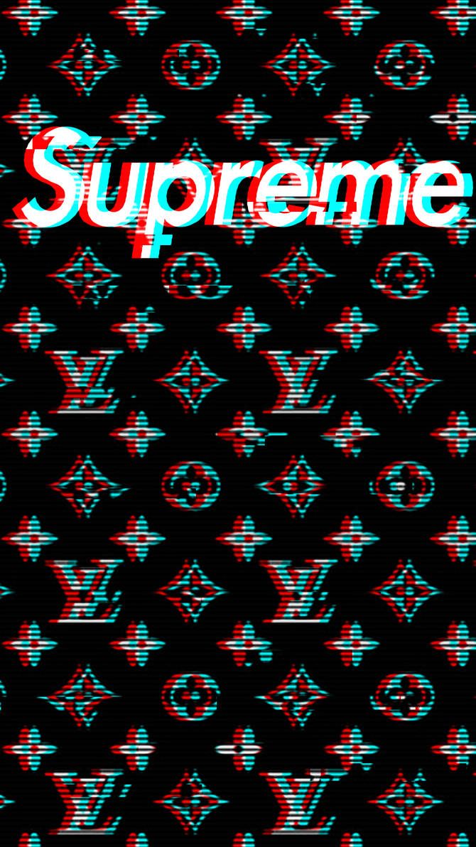 Pattern Louis Vuitton logo Supreme, New York, 670x1192 Full HD Verticale, iPhone