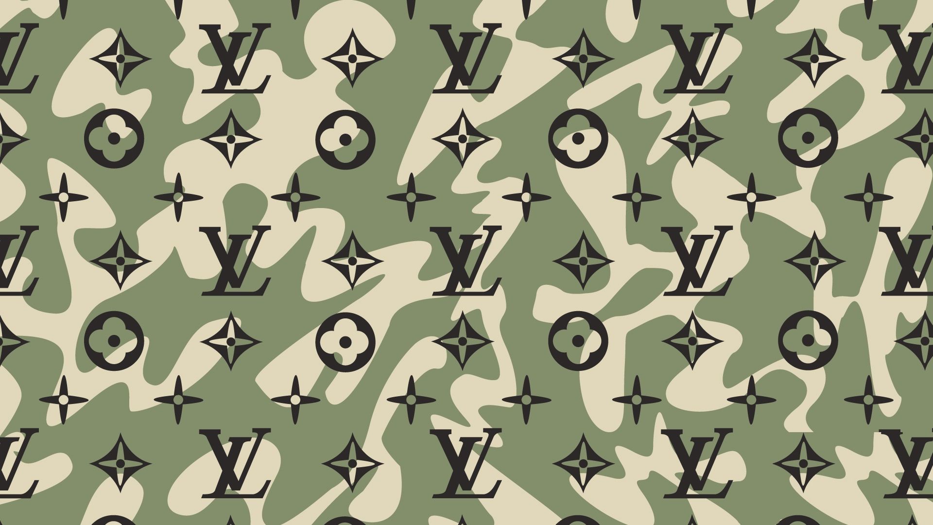 Pattern camouflage Louis Vuitton verde, 1920x1080 Full HD 1080p, Desktop
