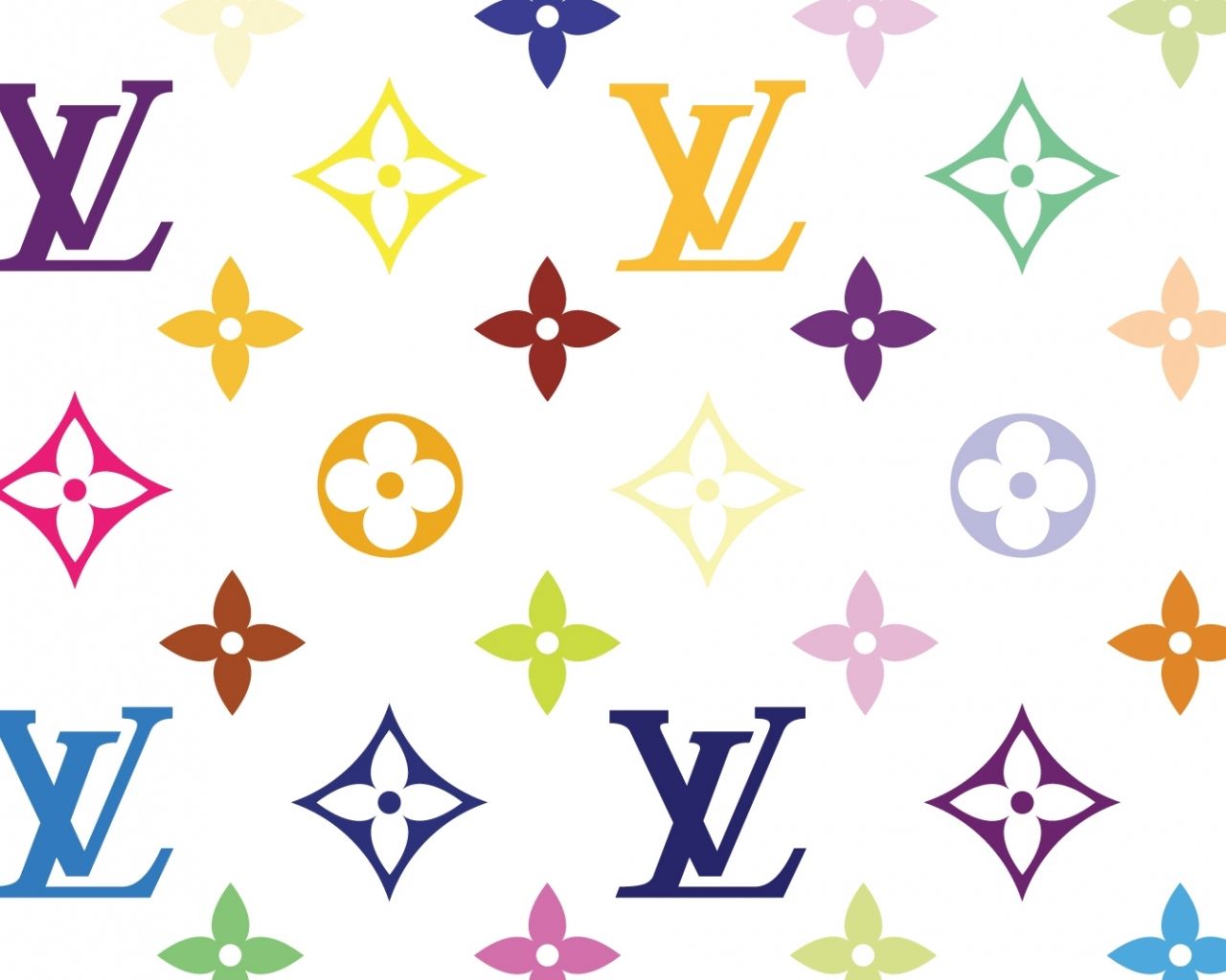 Pattern monogramma Louis Vuitton colorato, 1280x1024 HD, Notebook Gaming