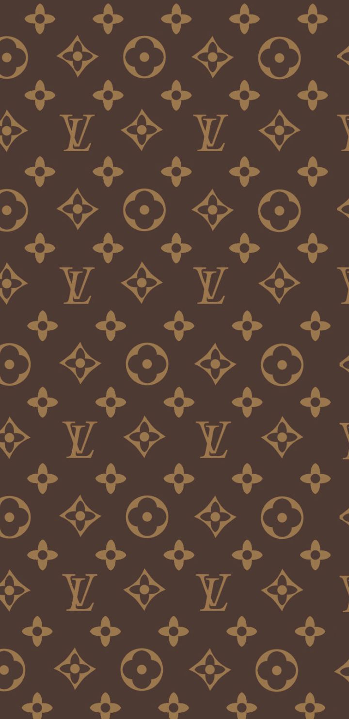 Pattern monogramma Louis Vuitton marrone, moda di lusso, 720x1480 Verticale, Telefono