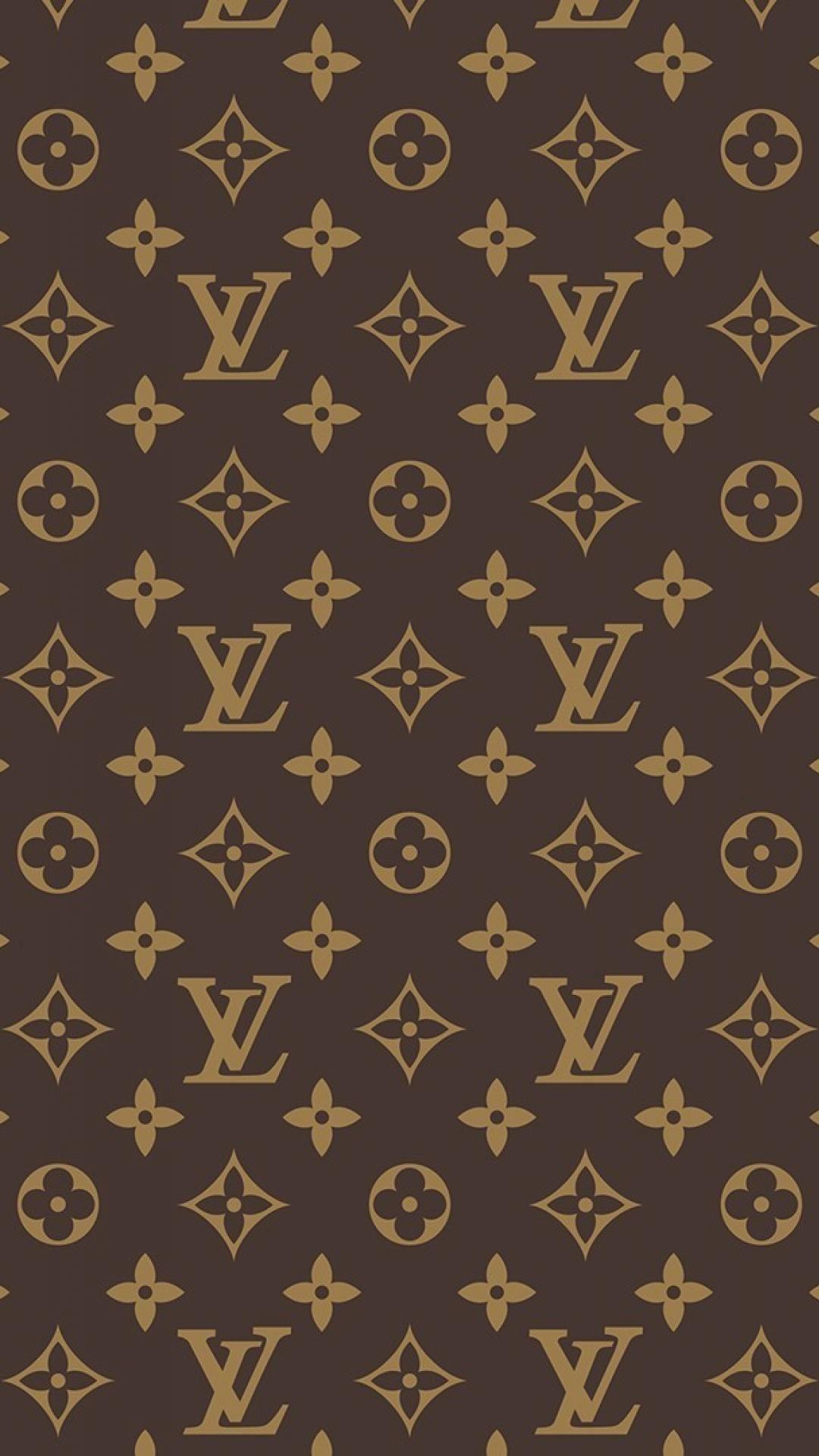 Pattern monogramma Louis Vuitton marrone, moda di lusso, 1080x1920 Verticale, Mobile