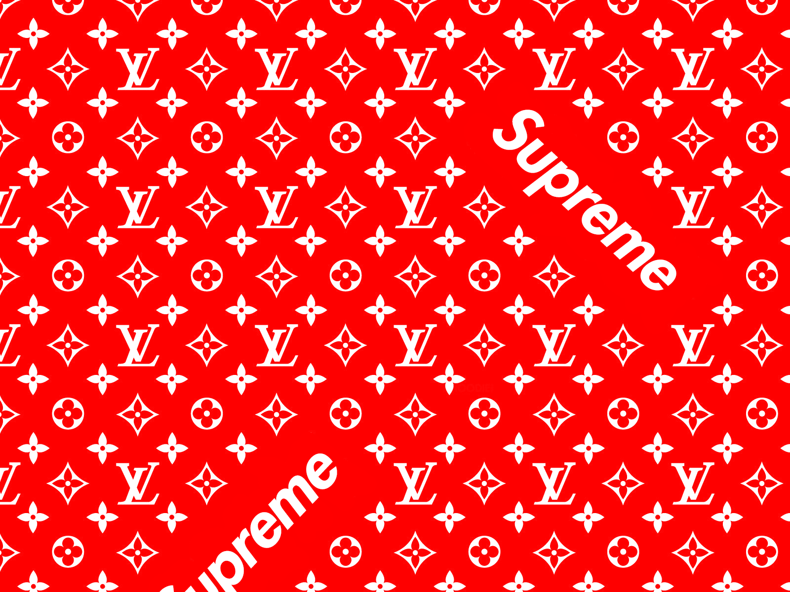 Pattern Louis Vuitton Supreme rosso, New York, 1600x1200 HD, PC