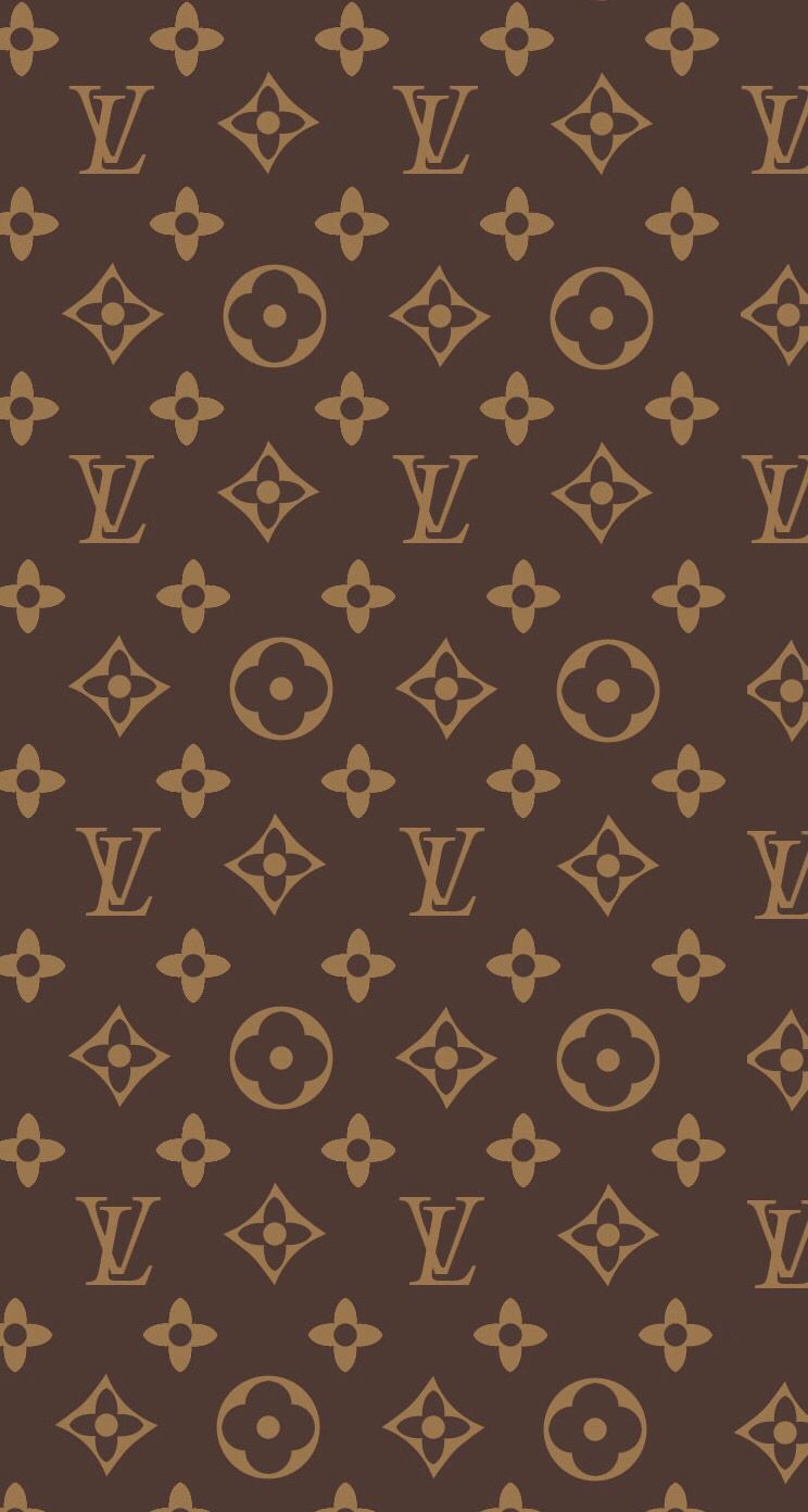 Pattern monogramma Louis Vuitton marrone, 744x1392 Verticale, Android
