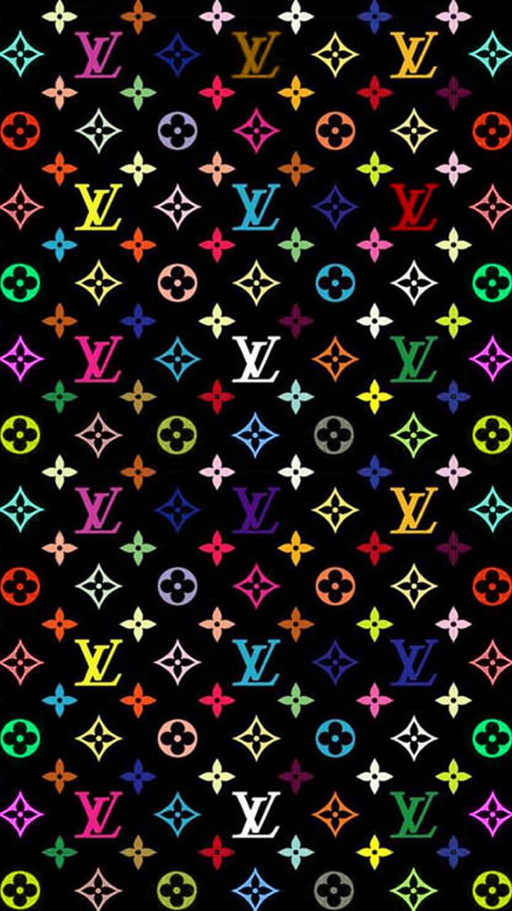 Pattern monogramma Louis Vuitton colorato, 720x1280 Verticale, Mobile