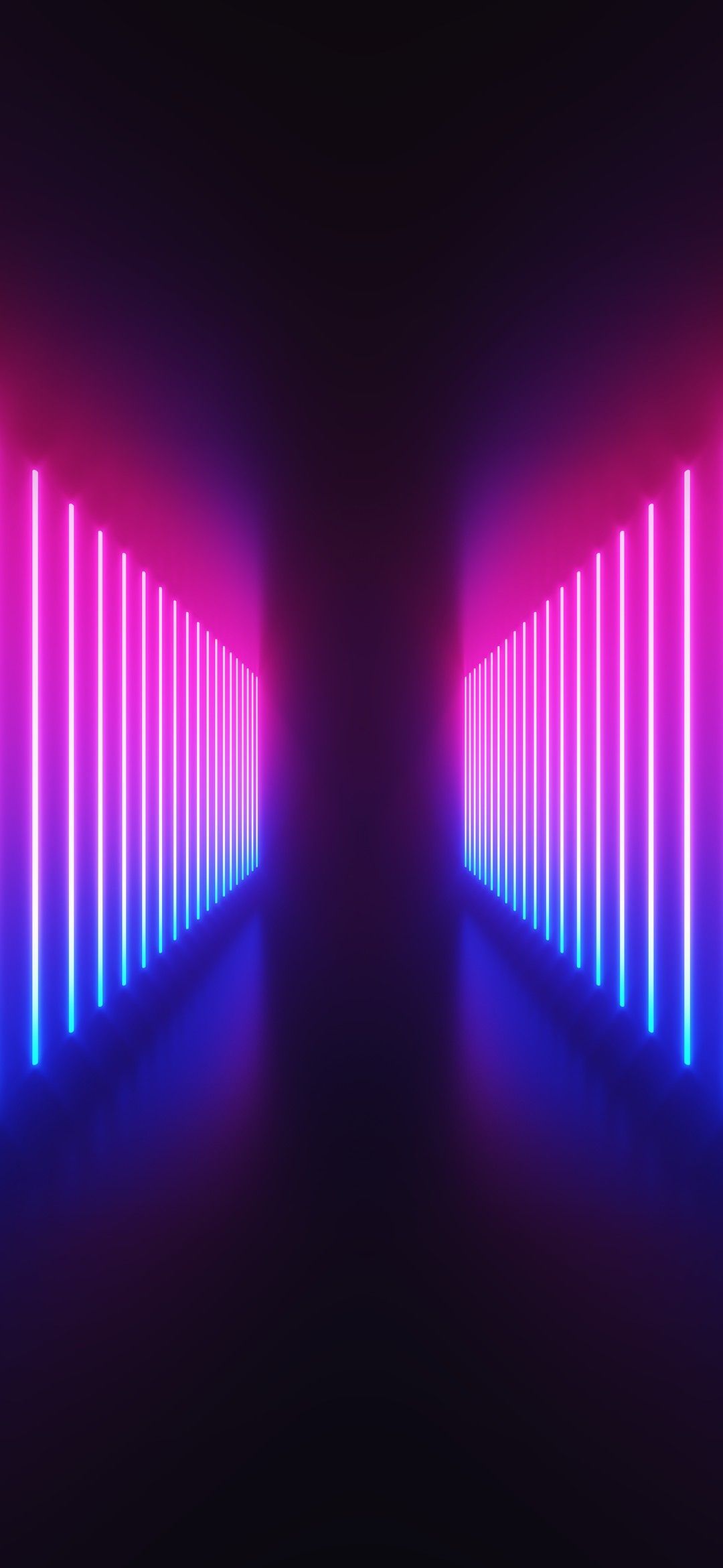 Corridoio luci neon rosa blu, 1080x2340 Full HD Verticale, Smartphone