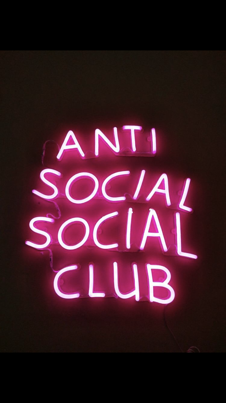 Insegna neon Anti Social Club, 750x1334 Full HD Verticale, iPhone