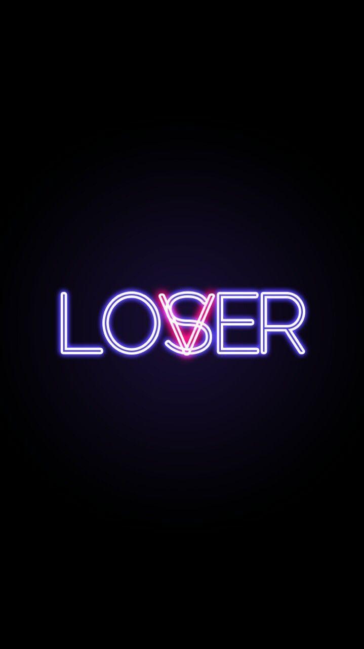 Scritta neon Loser Lover, 719x1280 Full HD Verticale, Smartphone