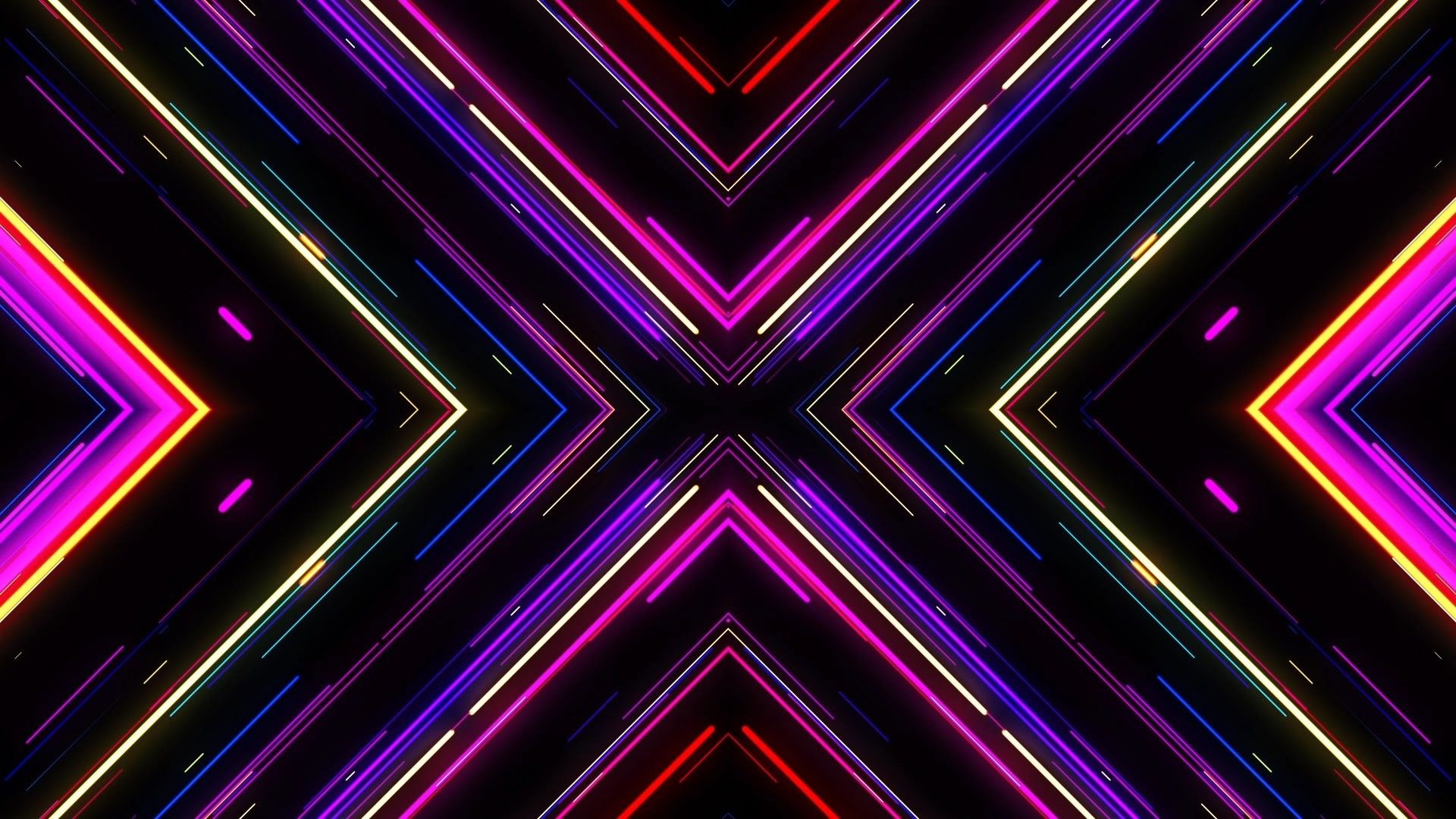 Luci neon geometriche a X, 1920x1080 Full HD, Desktop