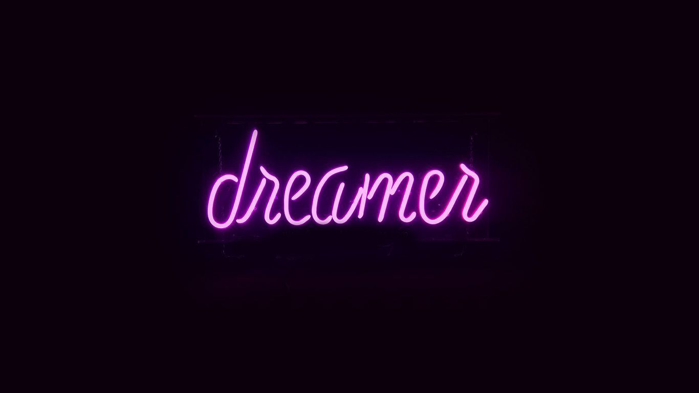 Scritta neon 'dreamer' rosa, 1366x768 720p, Laptop