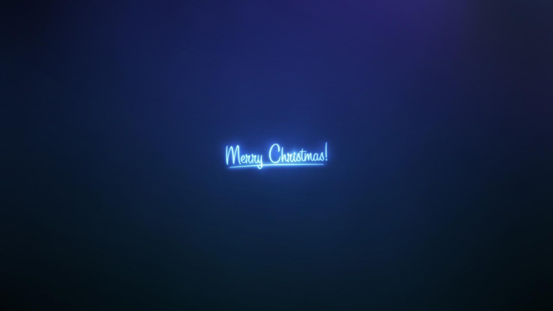 Scritta Merry Christmas neon blu, 1920x1080 Full HD 1080p, Desktop