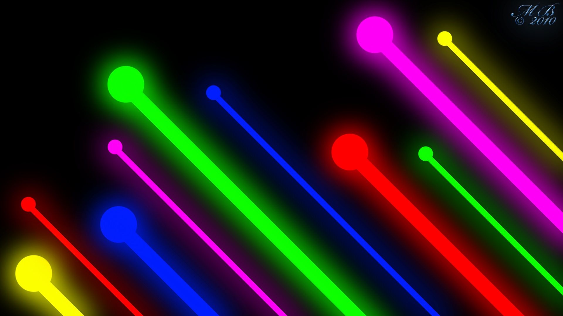 Linee neon colorate diagonali, 1920x1080 Full HD, PC Desktop