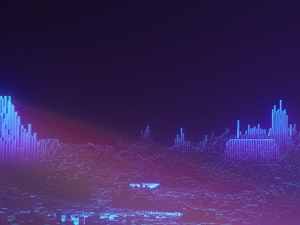 Onde audio neon viola, 1024x768 HD, PC
