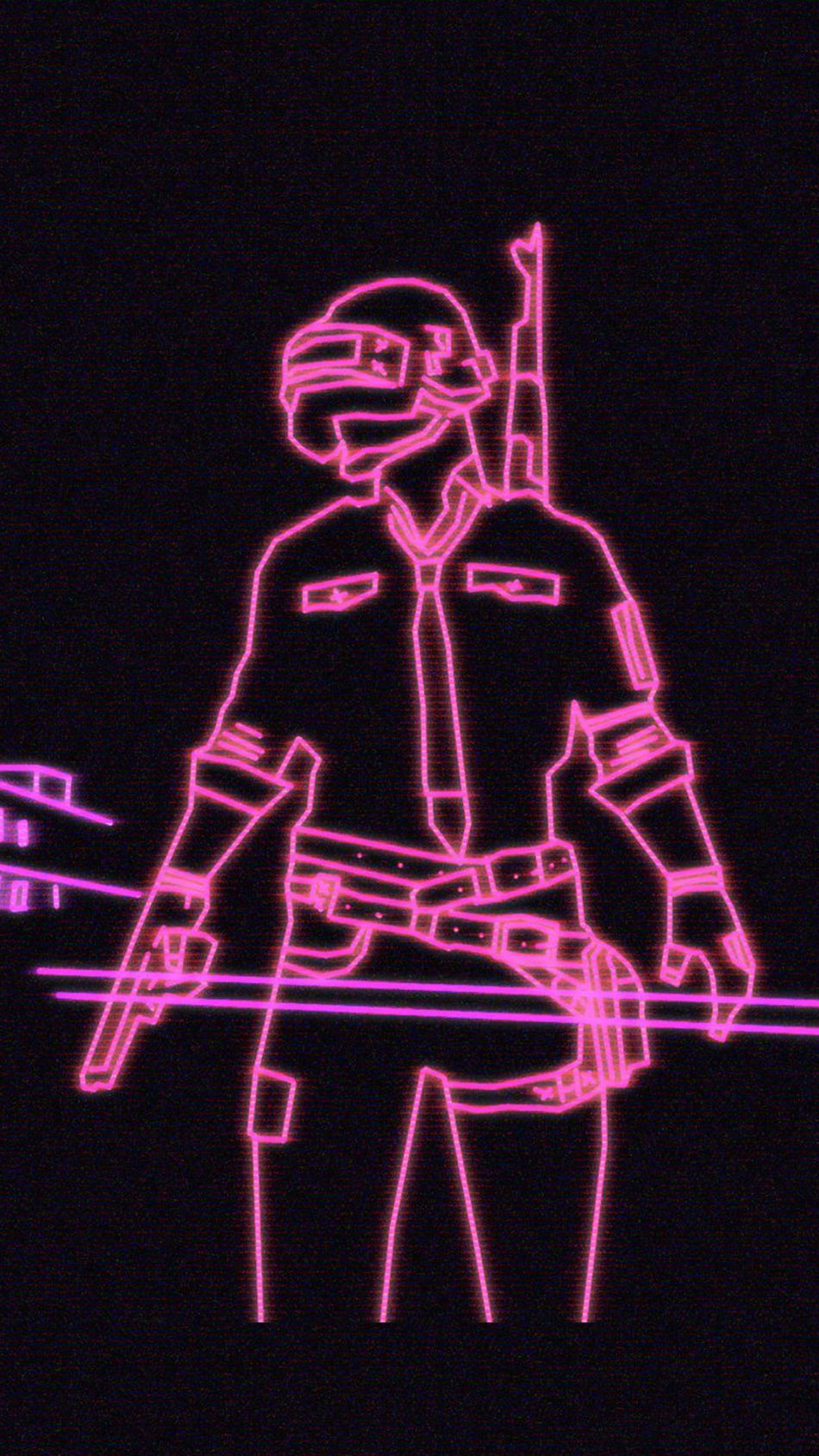 Soldato PUBG neon rosa, 950x1689 Verticale, Android
