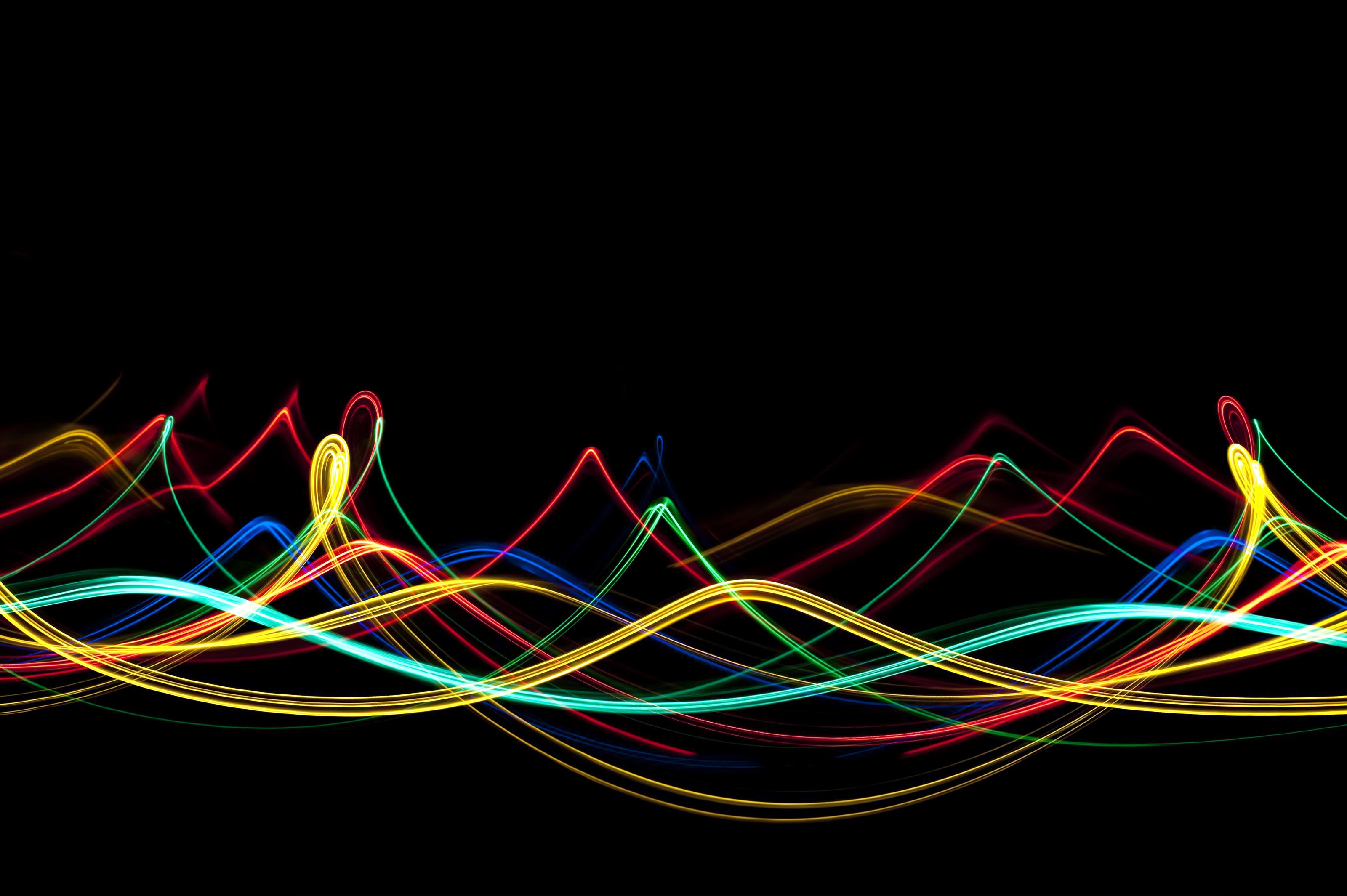 Linee luminose al neon colorate, 3200x2129 WQXGA, Laptop