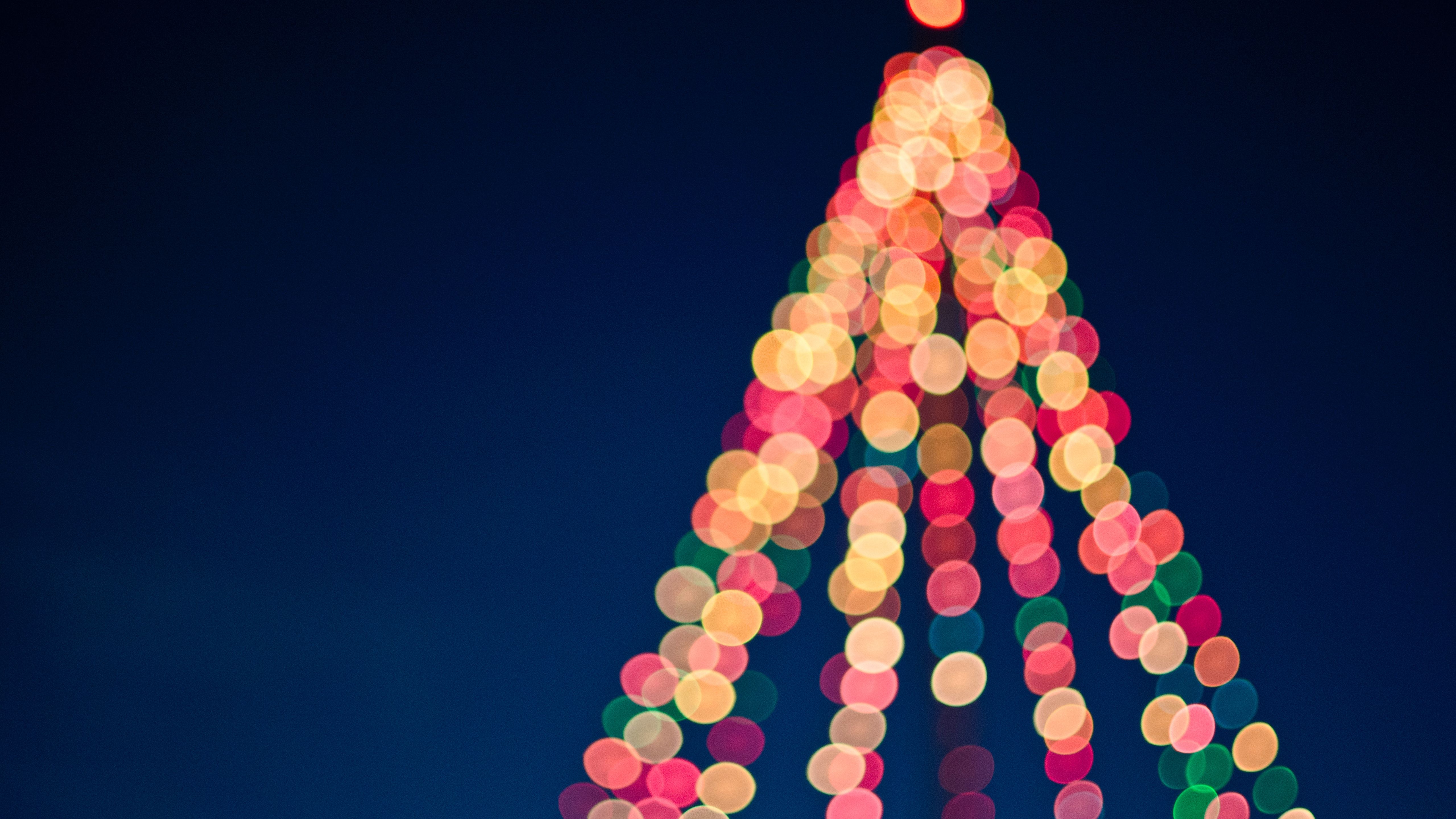 Luci natalizie bokeh a forma di albero, 5120x2880 4K, Desktop 4K