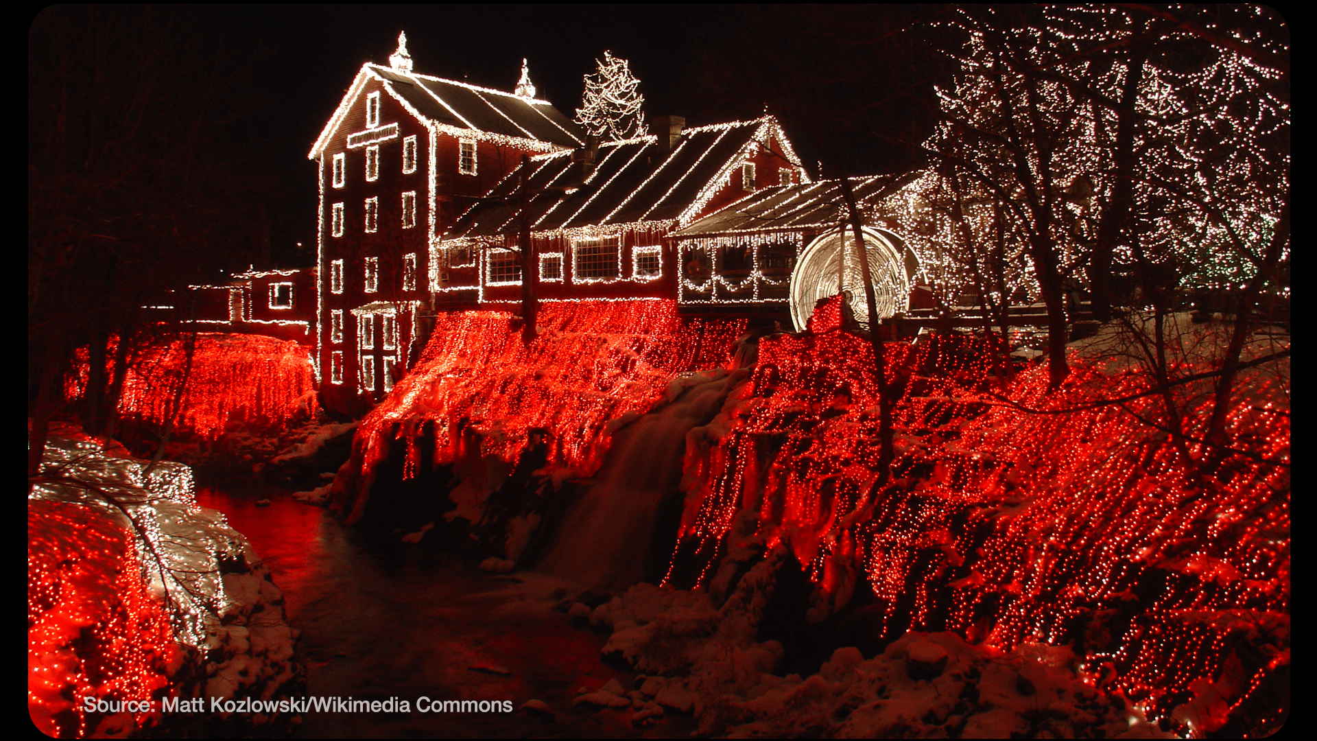Edificio storico con luci natalizie rosse, 1920x1080 Full HD 1080p, Desktop