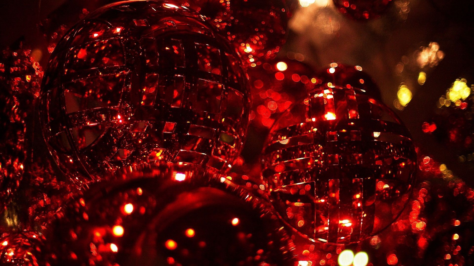 Palline natalizie rosse scintillanti, 1920x1080 1080p, PC
