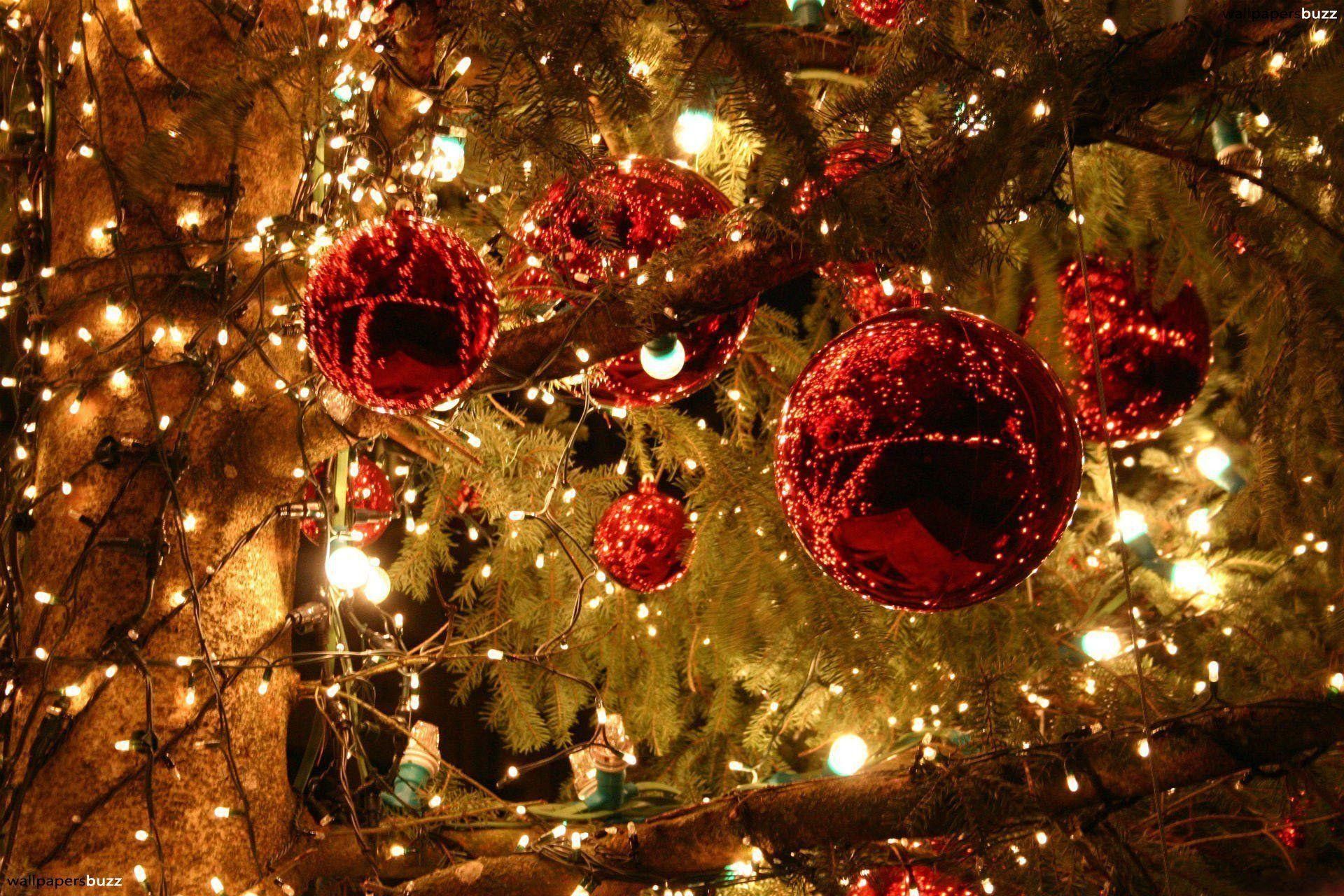 Palline rosse e luci natalizie, 1920x1280 WUXGA, Desktop