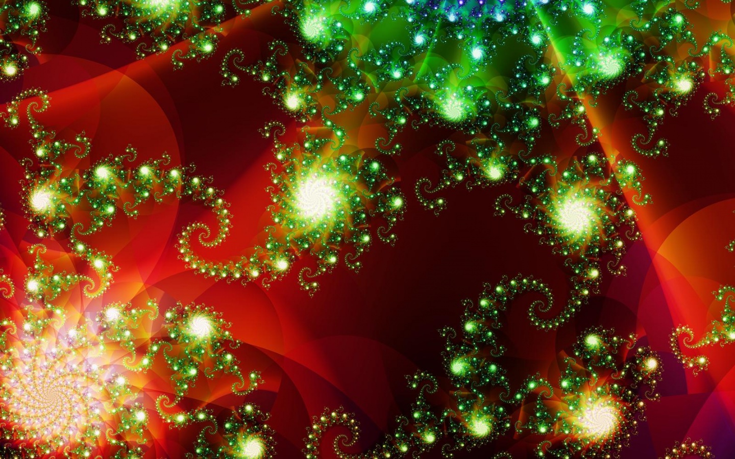 Frattali luminosi verdi rosso, 1440x900 HD, Desktop