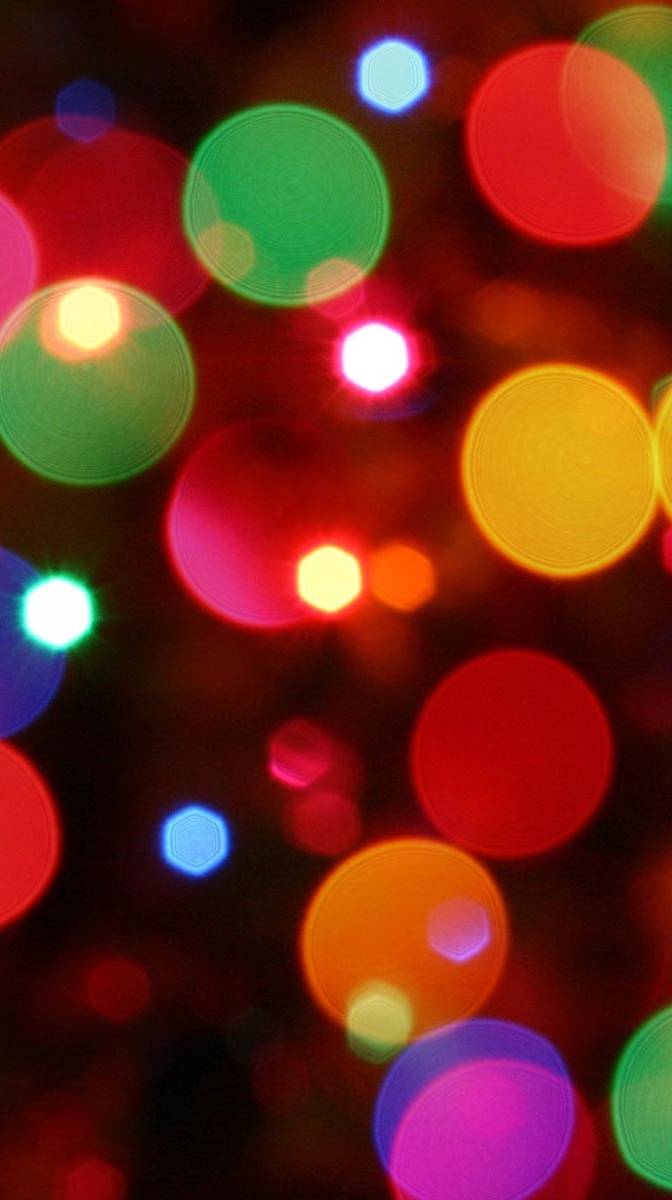 Luci natalizie colorate sfocate, 672x1200 Verticale, Telefono