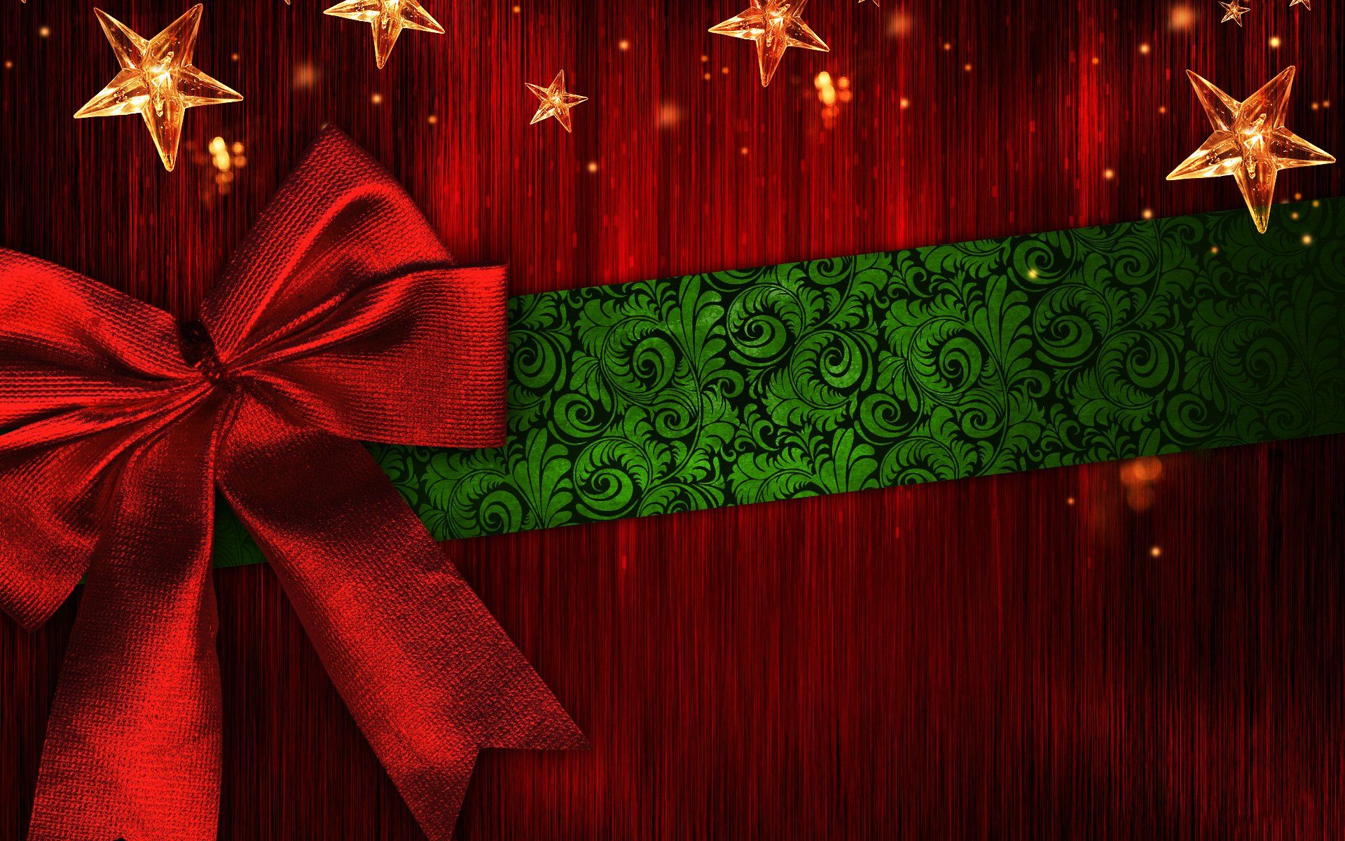 Fiocco rosso natalizio con stelle, 1920x1200 WUXGA, Laptop
