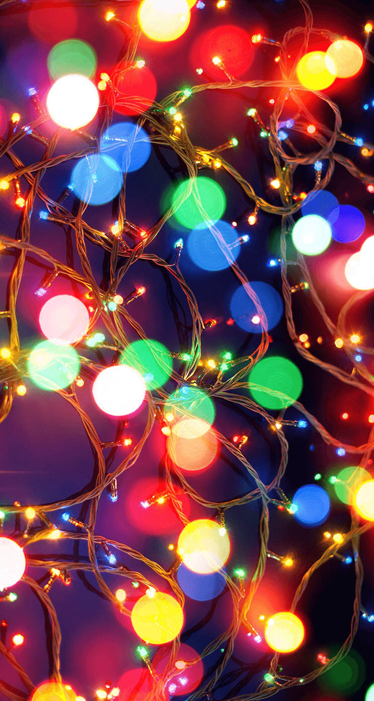 Luci di Natale colorate sfocate, 744x1392 Verticale, Telefono