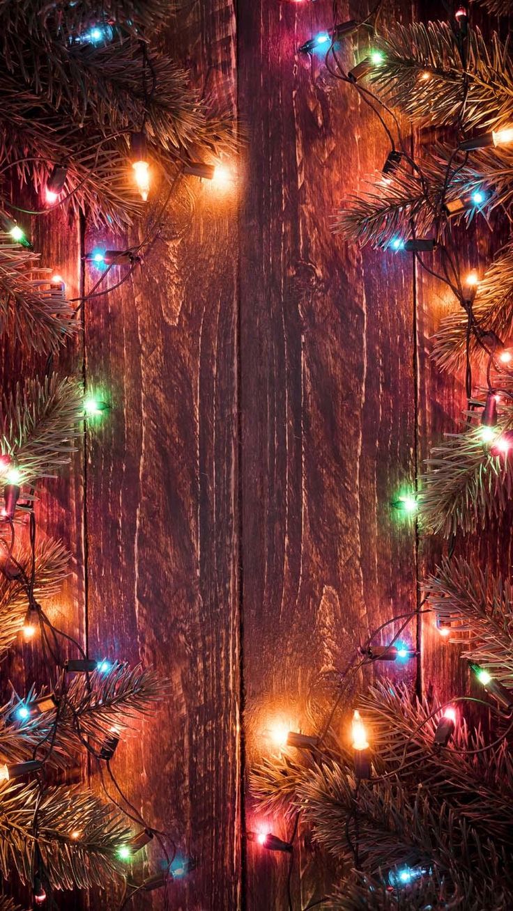 Luci di Natale su legno, 736x1308 Verticale, OnePlus
