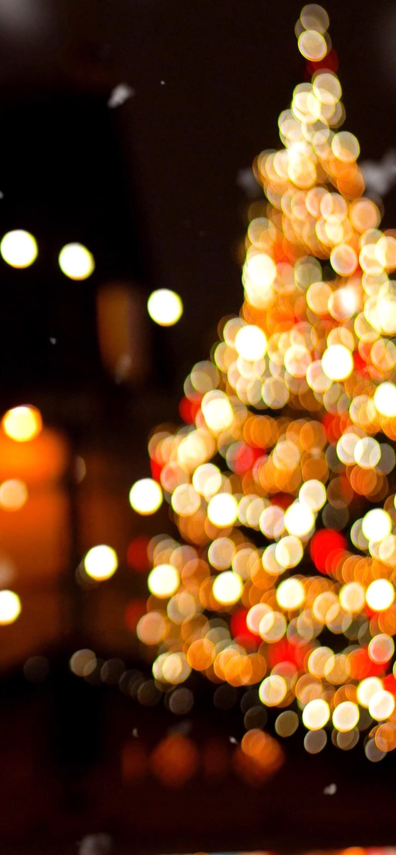 Albero di Natale con luci bokeh, 1280x2765 Full HD Verticale, Smartphone
