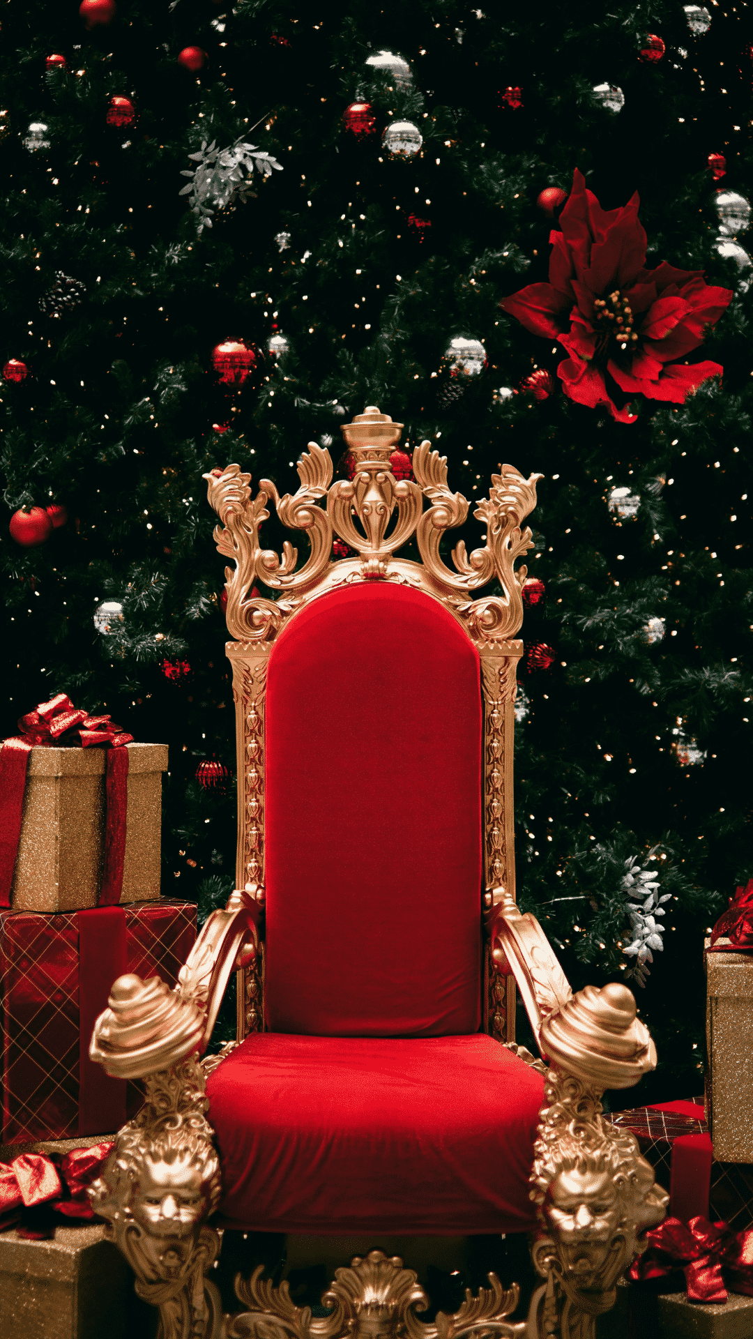 Trono rosso e oro natalizio, 1080x1920 Full HD Verticale, Samsung Galaxy