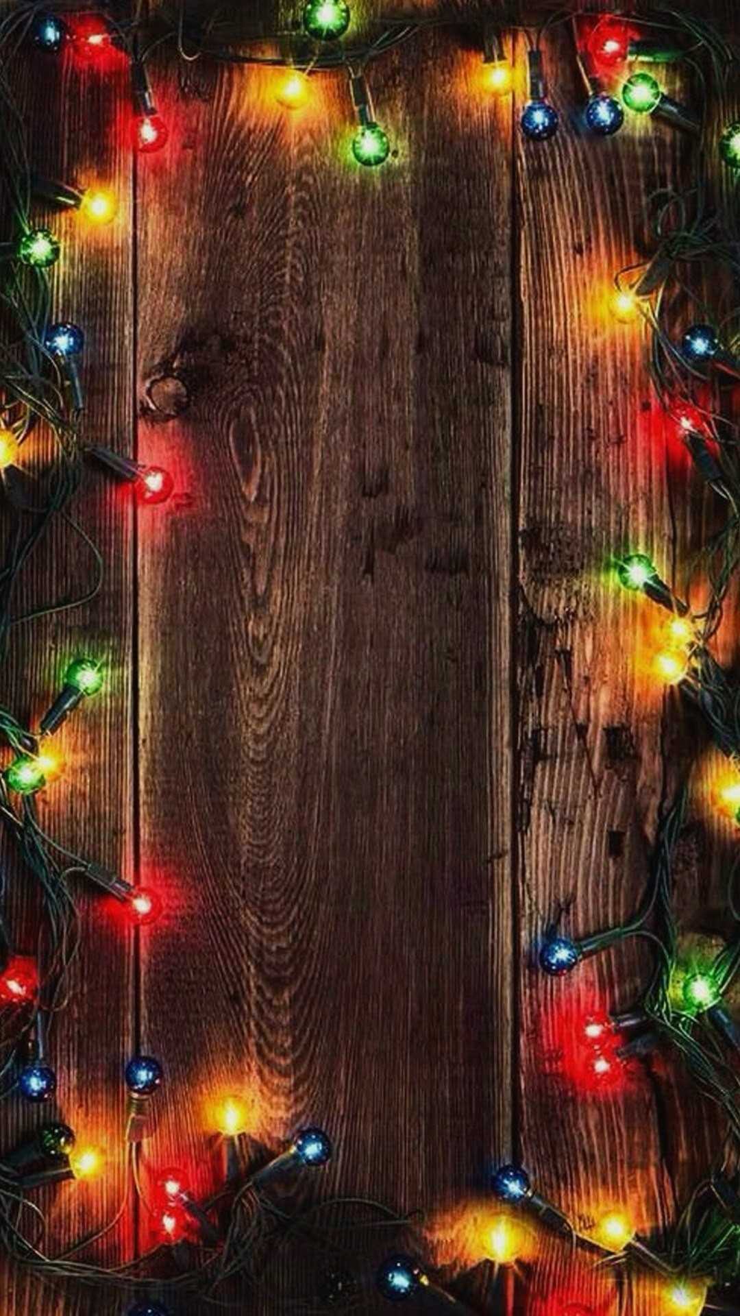 Luci di Natale su legno, 1080x1920 Verticale, Telefono