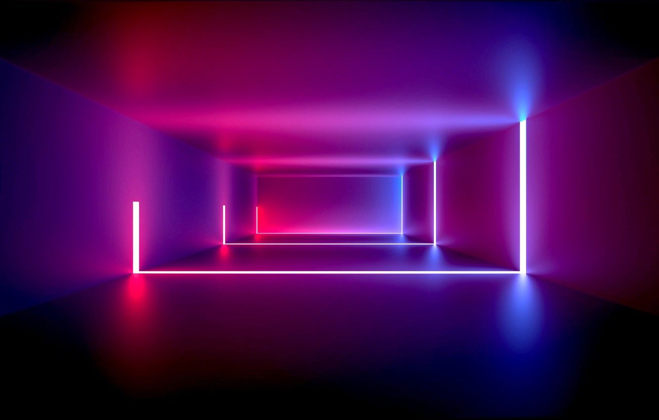 Corridoio astratto con luci neon, 1332x850 720p, Laptop
