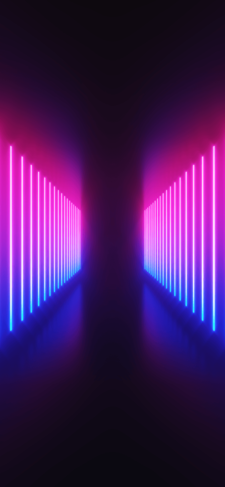 Corridoio luci neon rosa blu, 738x1600 Full HD Verticale, Smartphone