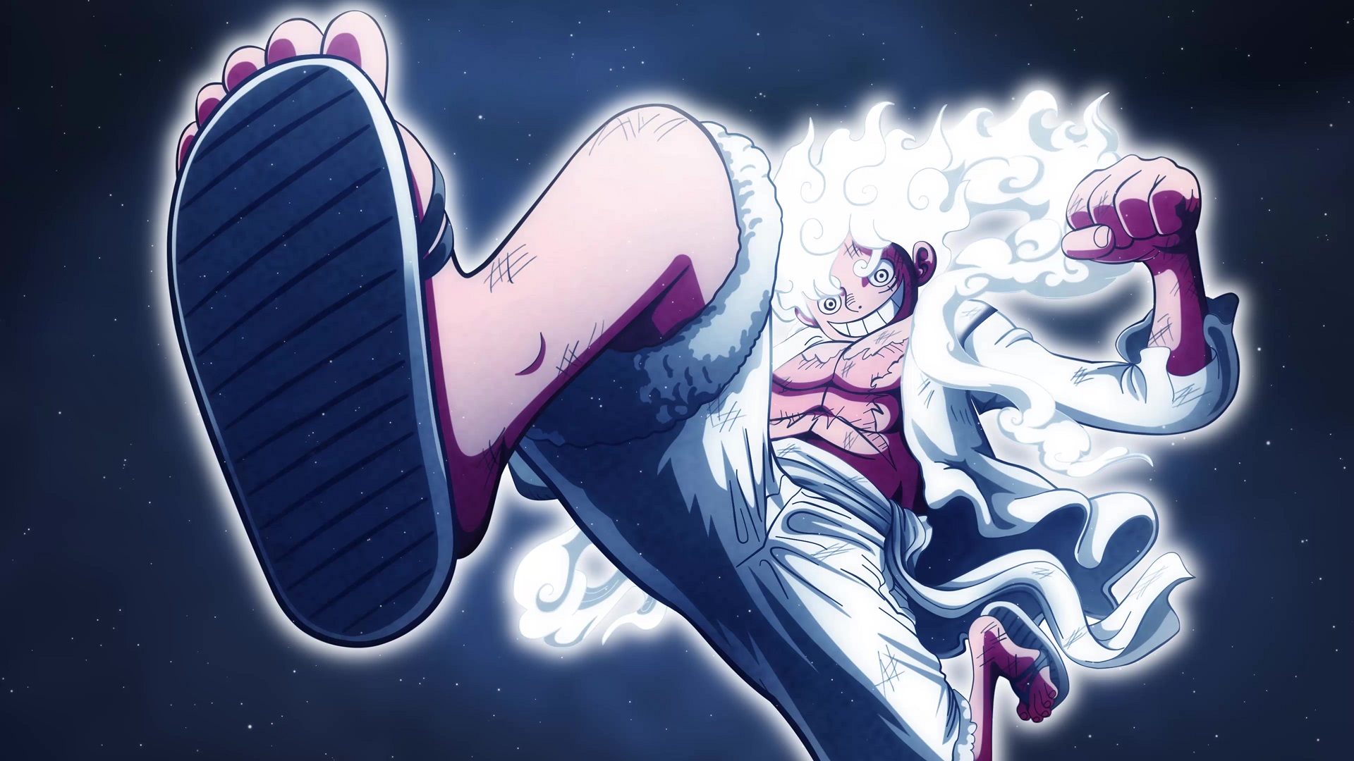 Luffy Gear 5 One Piece, Eiichiro Oda, 1920x1080 Full HD, Desktop