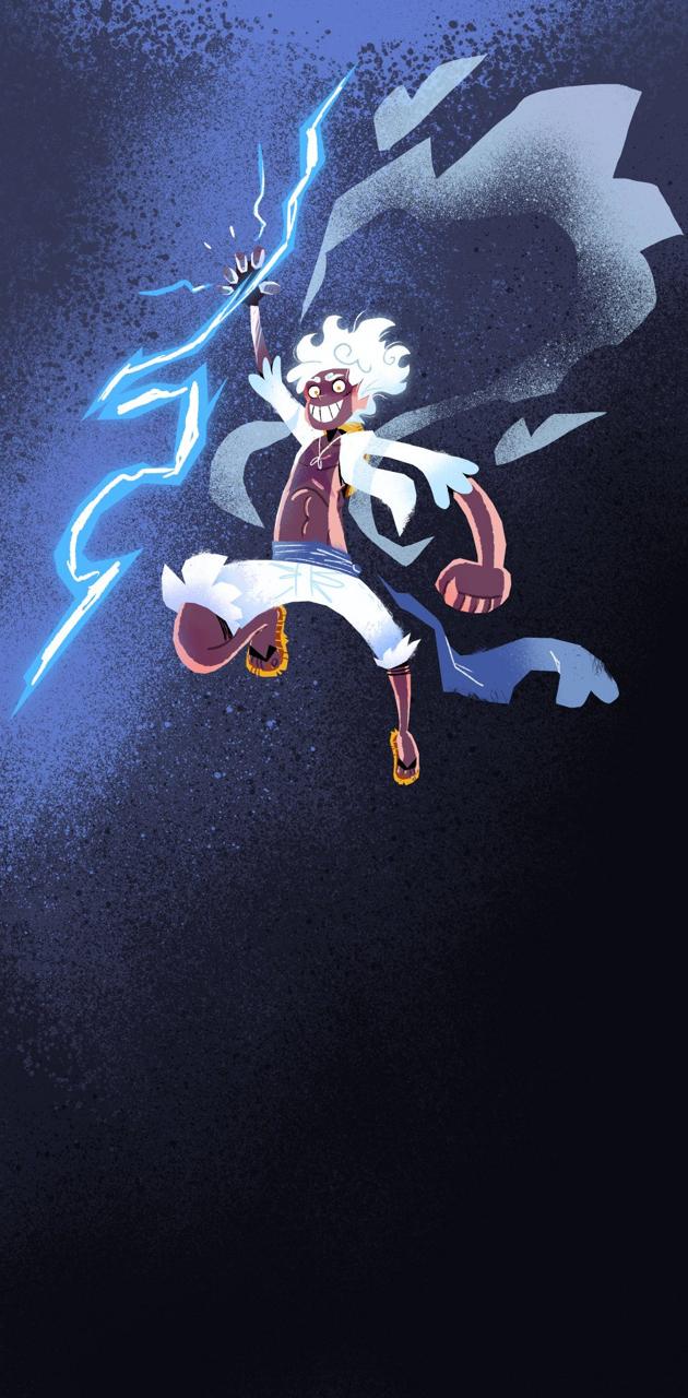 Luffy Gear 5 fulmine, 630x1280 Full HD Verticale, Smartphone