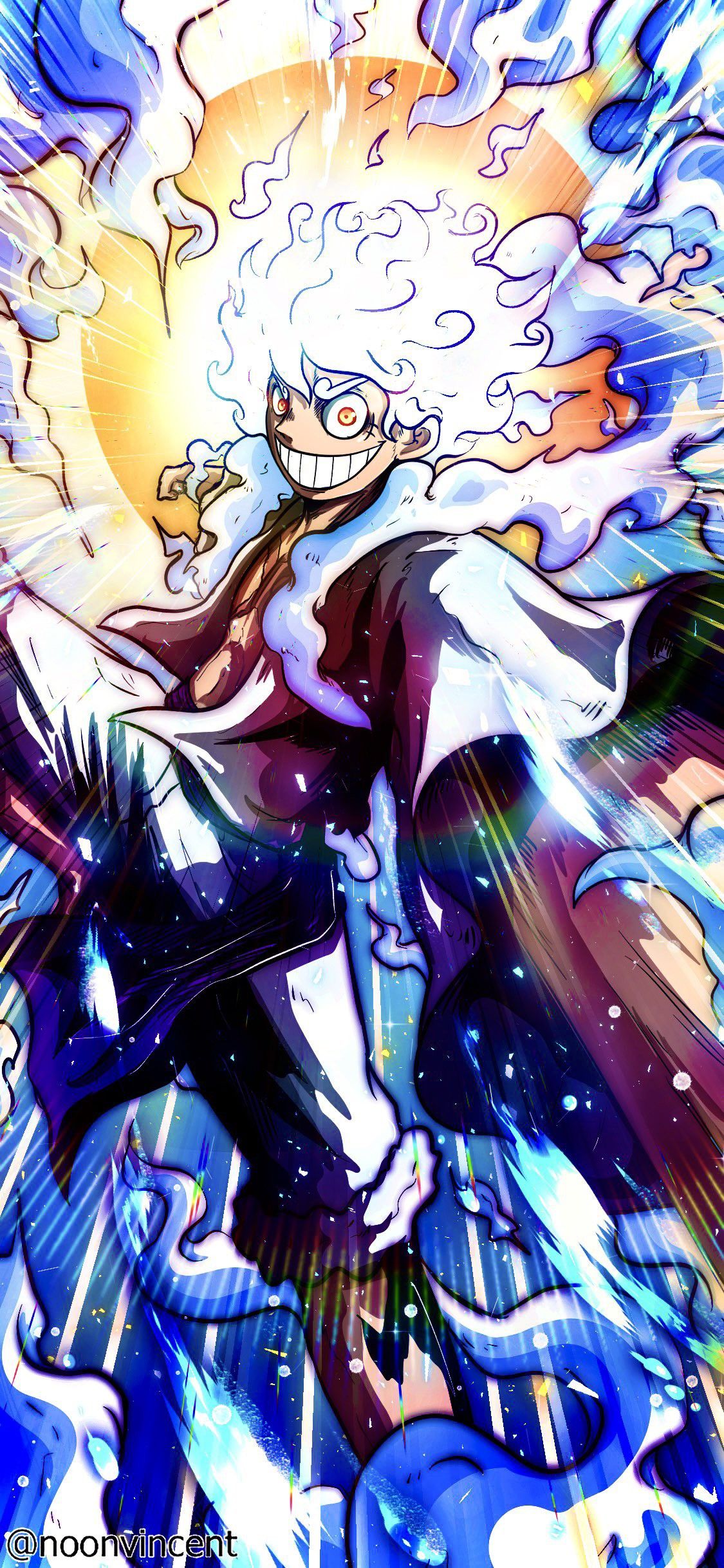 Luffy Gear 5 One Piece, pirata di gomma, 1125x2436 Verticale, Telefono