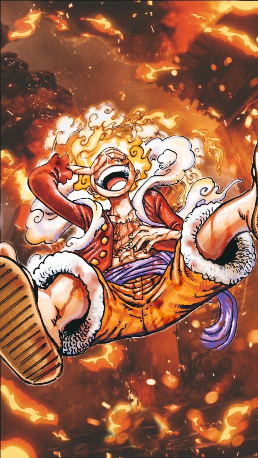 Luffy Gear 5 Sun God Nika, One Piece, 1080x1914 Verticale, Telefono