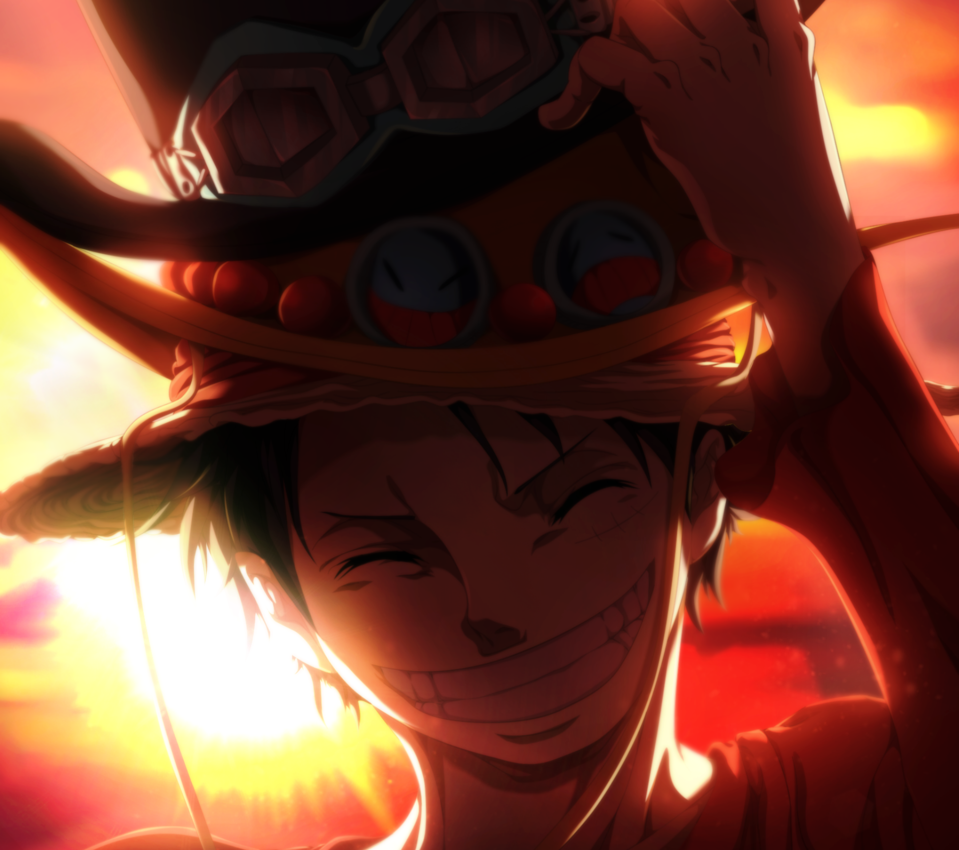 Monkey D. Luffy tramonto sorridente, One Piece, 1920x1702 WUXGA, Laptop