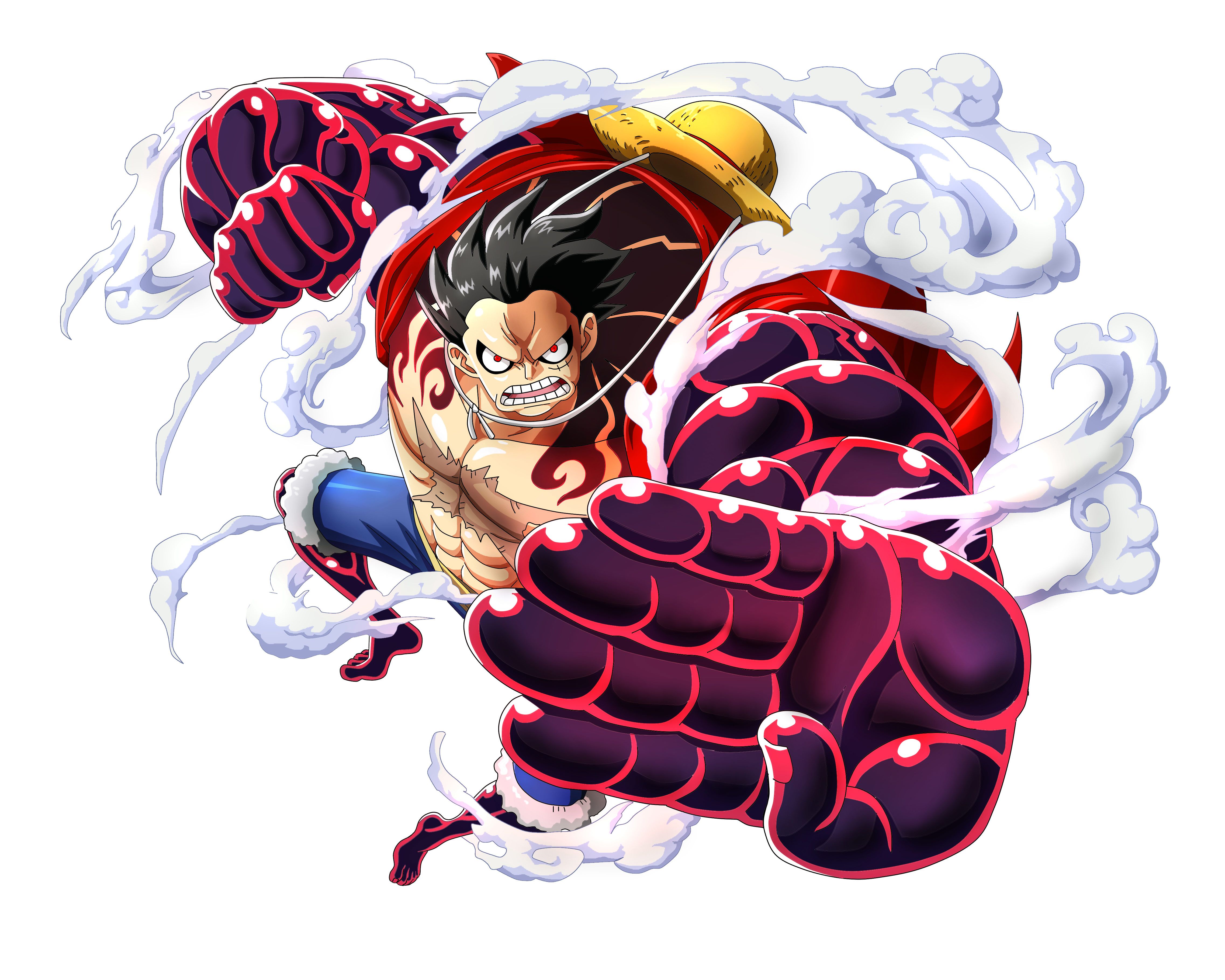 Luffy Gear Fourth One Piece, anime pirati, 4546x3637 UHD, PC 4K