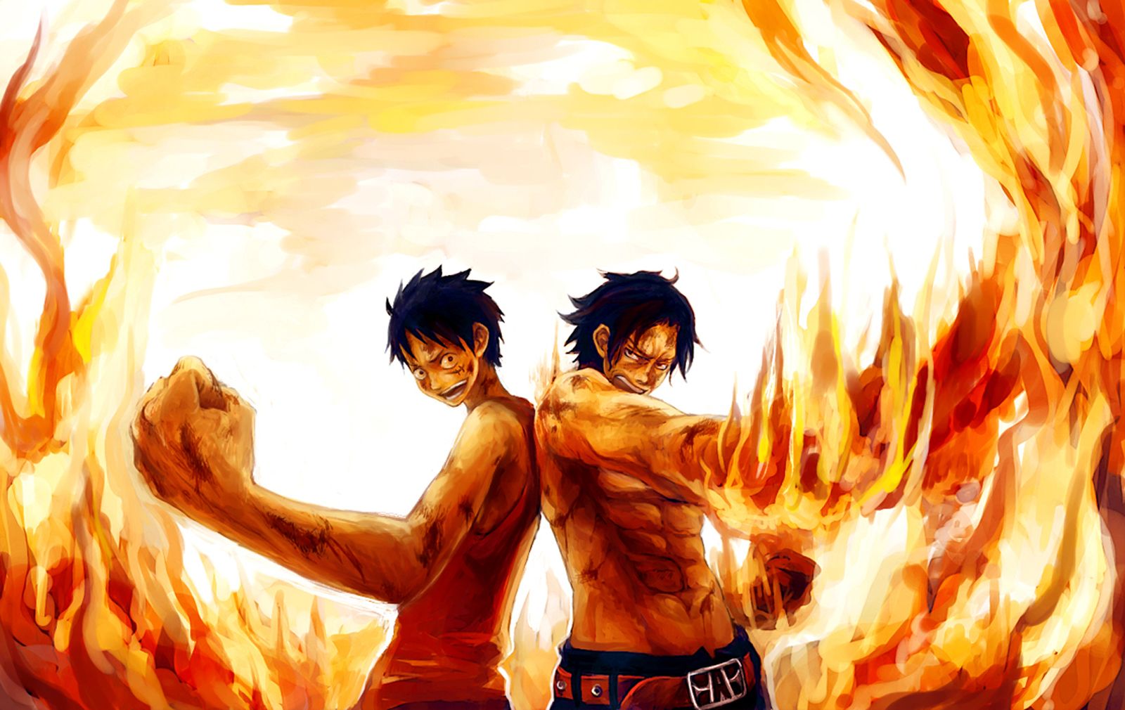 Luffy e Ace, One Piece, 1600x1010 HD Ready, Acer Nitro