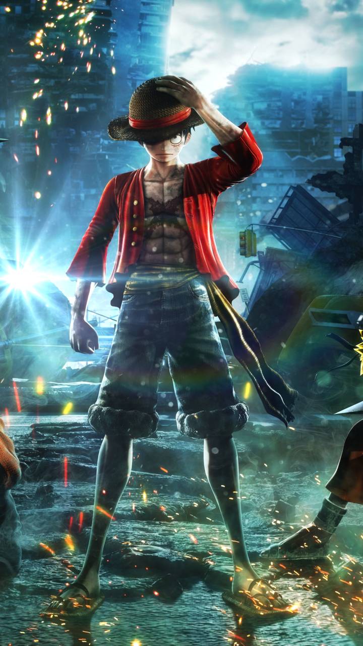 Luffy One Piece città notturna, 720x1280 Full HD Verticale, iPhone