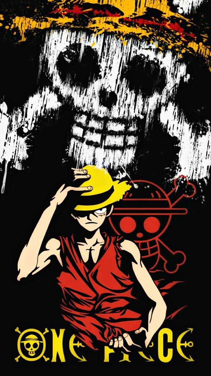 Luffy One Piece teschio Jolly Roger, 720x1280 Full HD Verticale, Smartphone