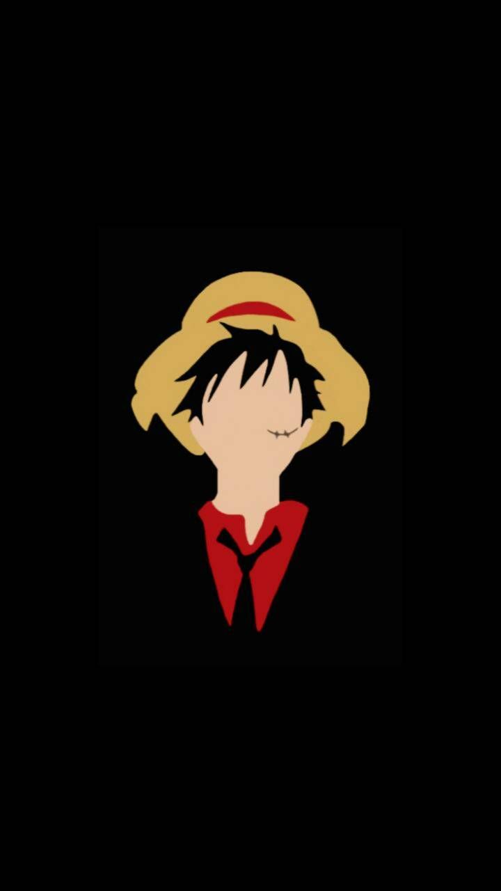 Luffy minimalista sfondo nero, 720x1280 Full HD Verticale, Smartphone