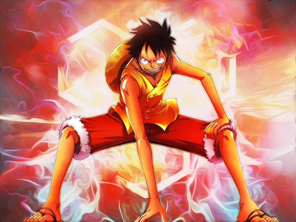 Luffy One Piece posa, 1024x768 HD, iMac