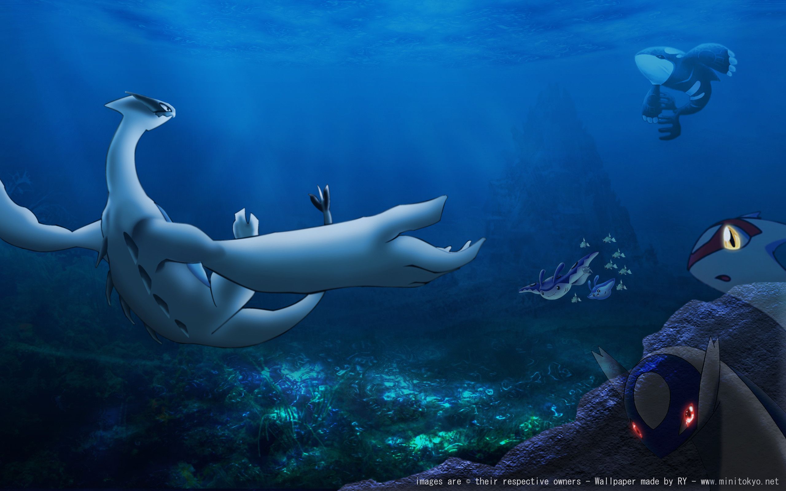 Lugia sott'acqua Pokemon, creature tascabili, 2560x1600 WQXGA, Laptop