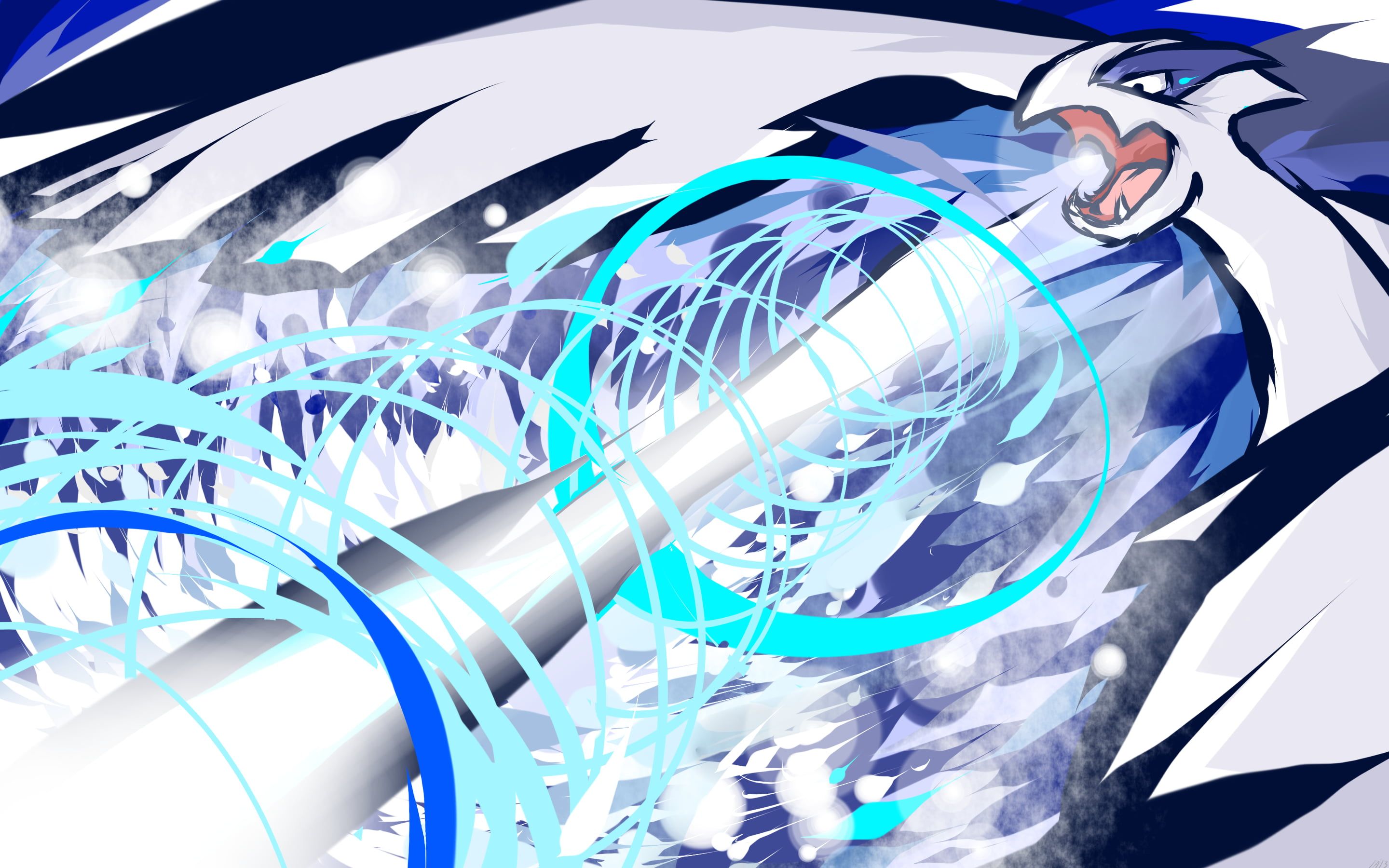 Lugia Pokémon con energia blu, 2880x1800 2K, PC