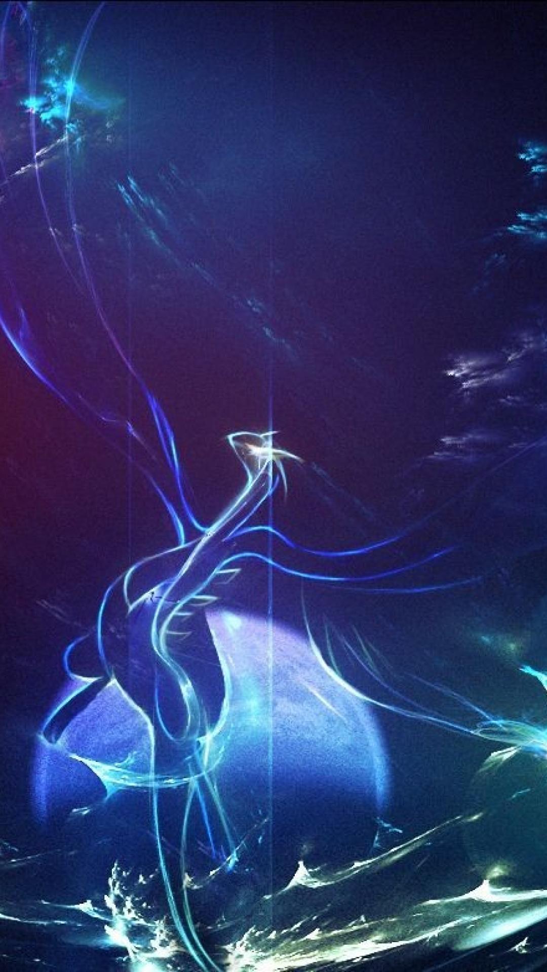 Lugia Pokemon astratto blu, 1080x1920 Verticale, Samsung Galaxy