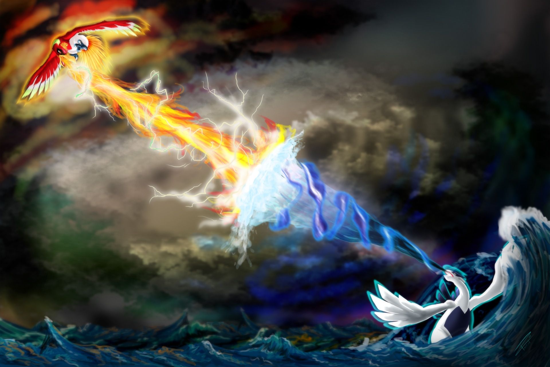 Lugia e Ho-Oh, Pokemon, 1920x1280 Full HD+ WUXGA, Desktop