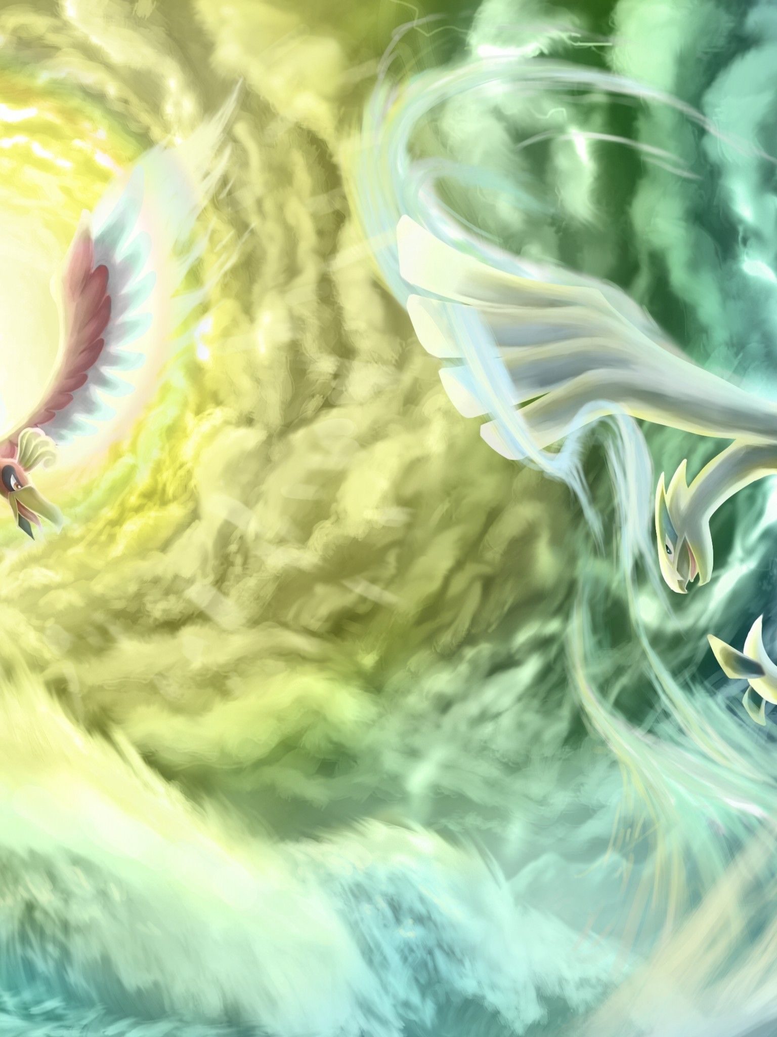 Lugia e Ho-oh Pokémon, 1536x2048 Verticale, Android