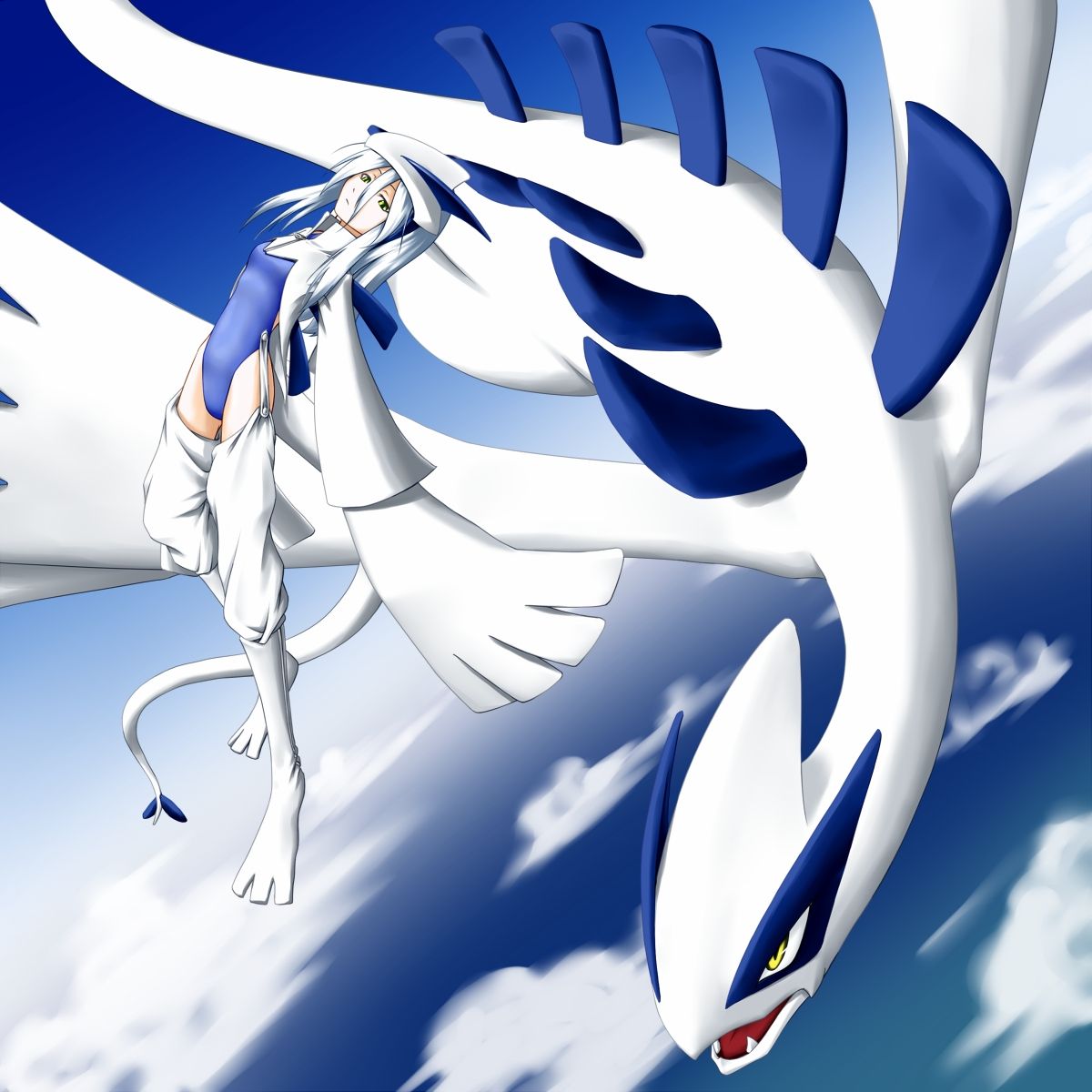 Lugia Pokémon volo cielo, 1200x1200 HD, Desktop