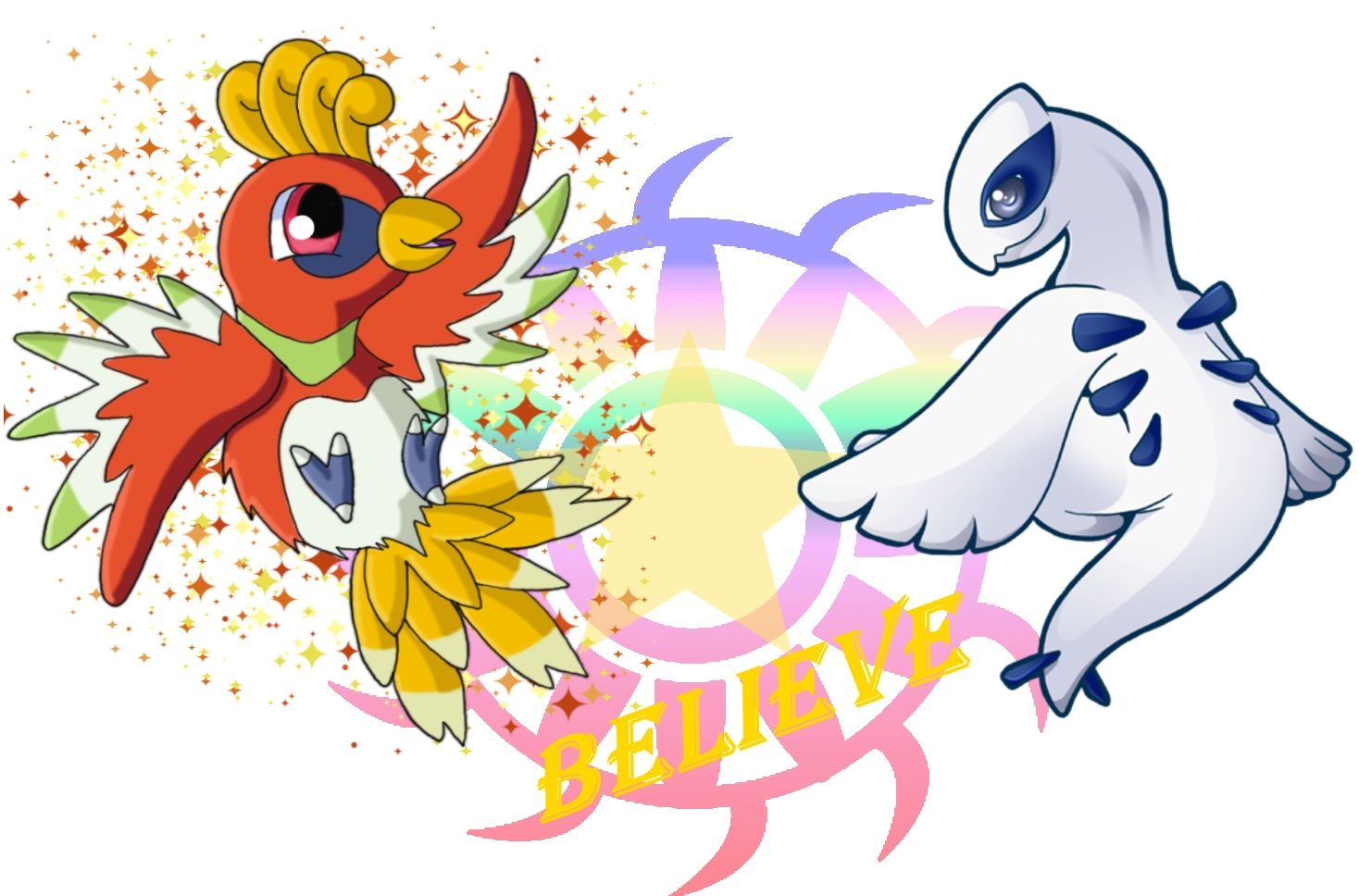 Lugia Pokemon minimalista blu, 1600x1200 900p, Desktop
